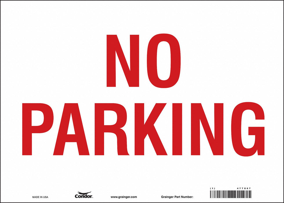No Parking Sign 10 x 14 