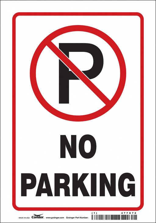 No Parking Sign 10 x 7 