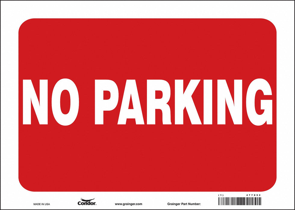 No Parking Sign 10 x 14 