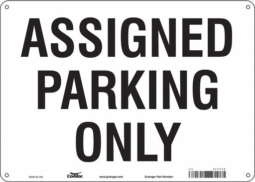 Assigned Parking Sign White 10 x 14 