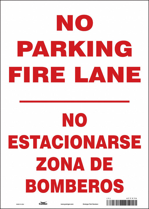 Fire Lane No Parking Sign 14 x 10 
