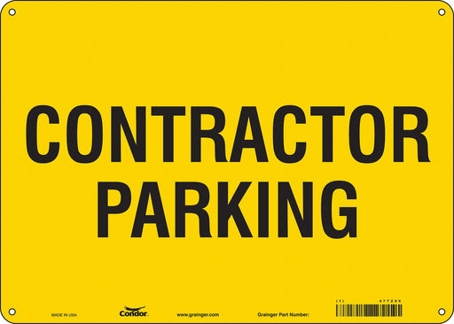 Contractor Parking Sign 10 x 14 