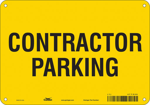 Contractor Parking Sign 7 x 10 