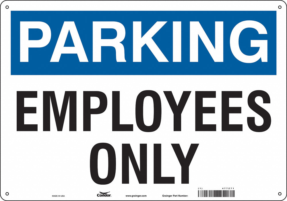 Employee Parking Sign 14 x 20 