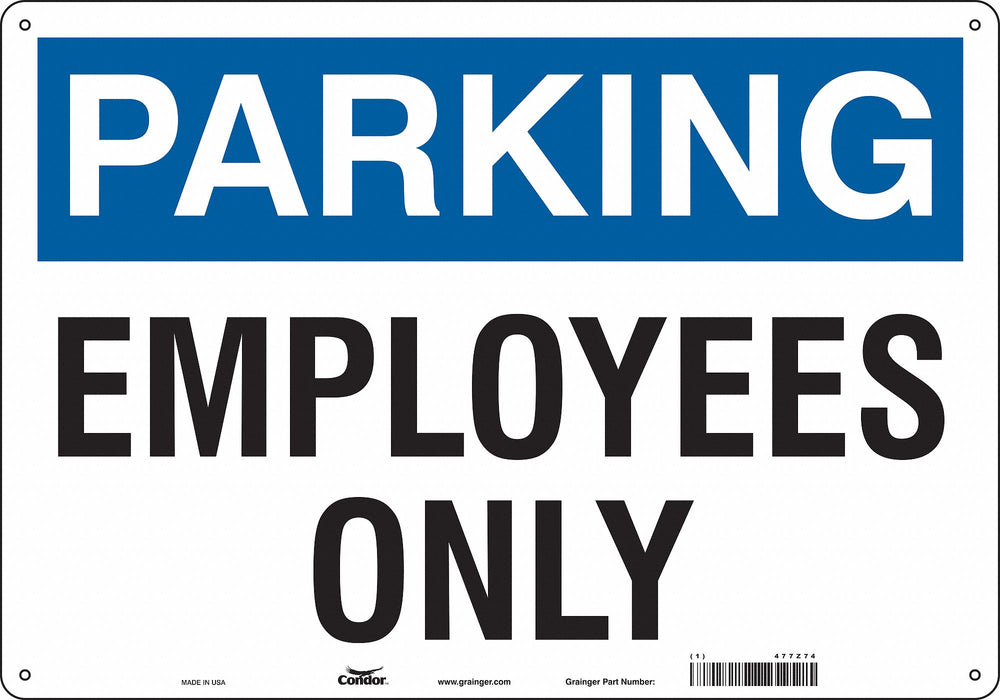 Employee Parking Sign 14 x 20 
