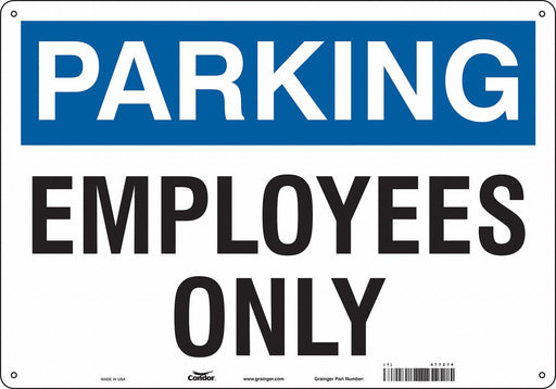 Employee Parking Sign 14 x 20 