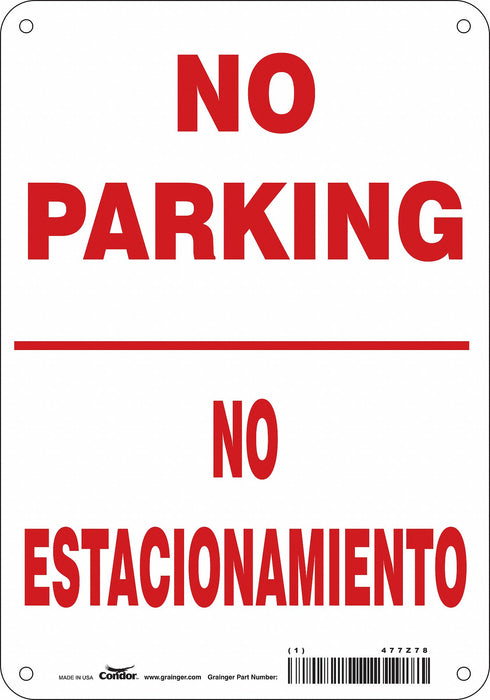 No Parking Sign 10 x 7 