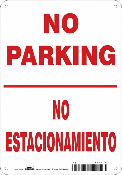 No Parking Sign 10 x 7 
