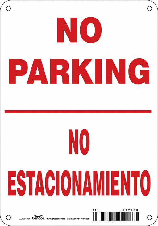 No Parking Sign 10 x 7 