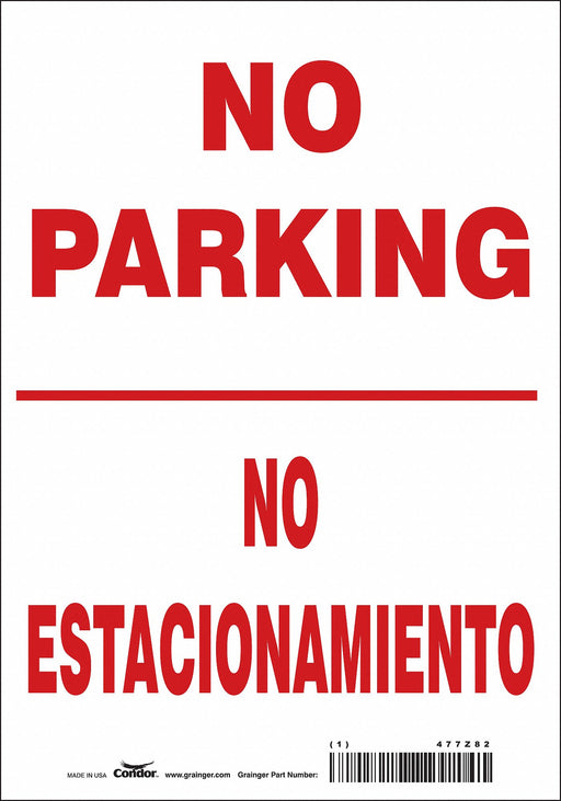 No Parking Sign 10 x 7 
