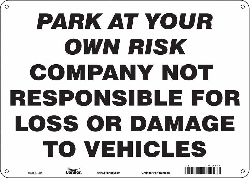 Theft Advisory Parking Sign 10 x 14 