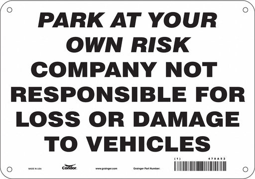 Theft Advisory Parking Sign 7 x 10 