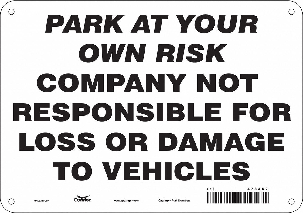 Theft Advisory Parking Sign 7 x 10 