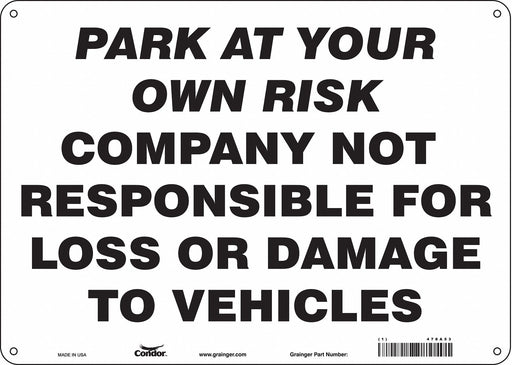Theft Advisory Parking Sign 10 x 14 