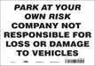 Theft Advisory Parking Sign 7 x 10 