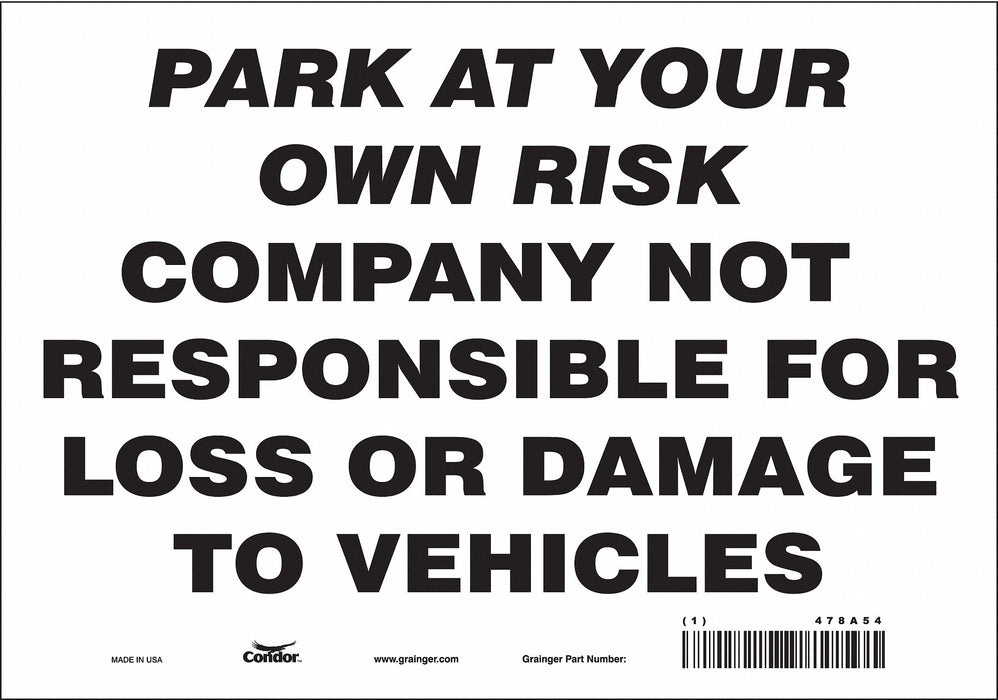 Theft Advisory Parking Sign 7 x 10 