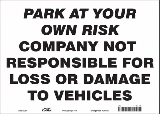 Theft Advisory Parking Sign 10 x 14 