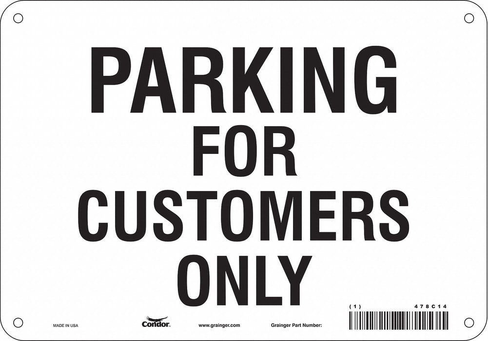 Customer Parking Sign 7 x 10 