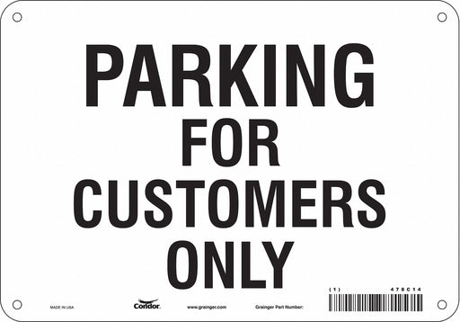 Customer Parking Sign 7 x 10 