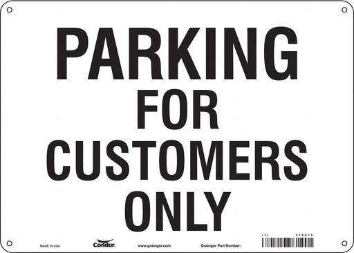 Customer Parking Sign 10 x 14 