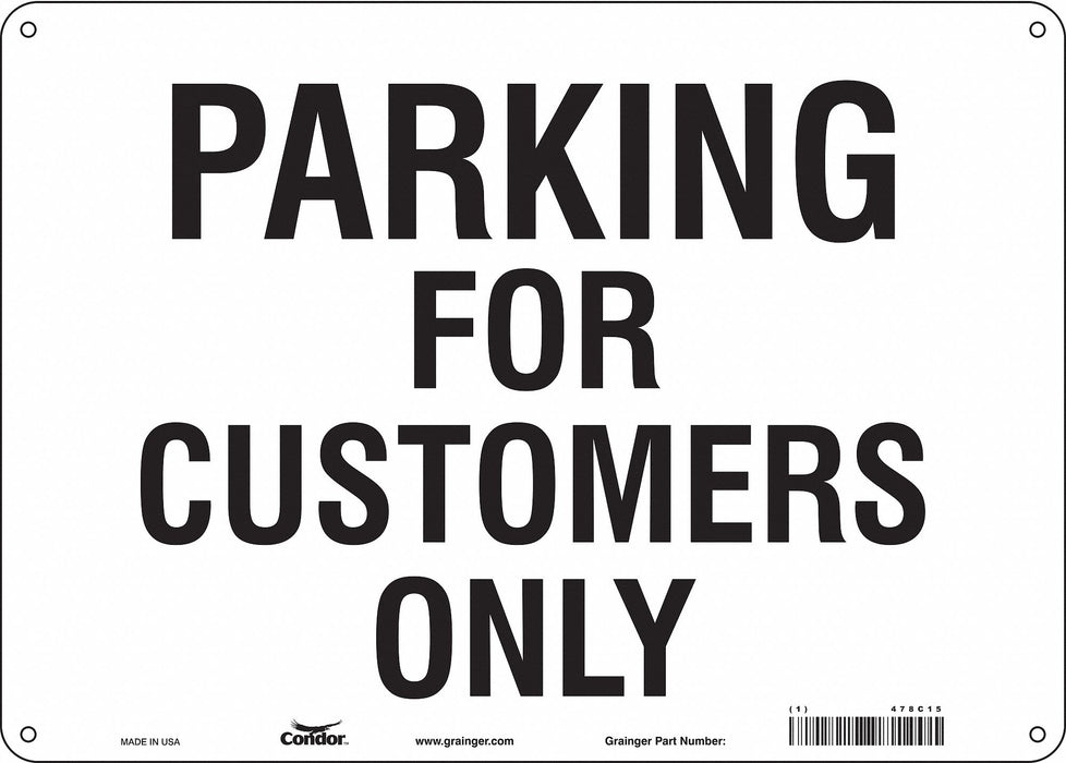 Customer Parking Sign 10 x 14 