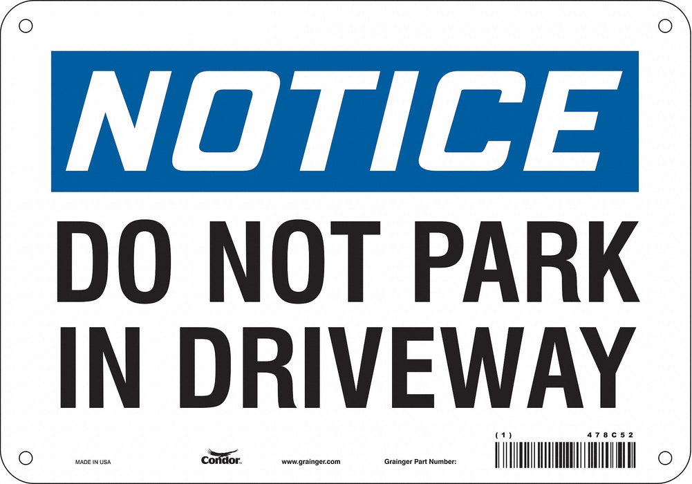 Safety Sign 7 in x 10 in Aluminum
