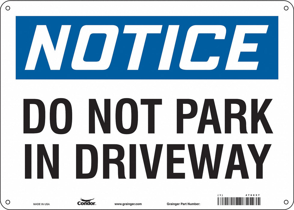 Safety Sign 10 inx14 in Polyethylene