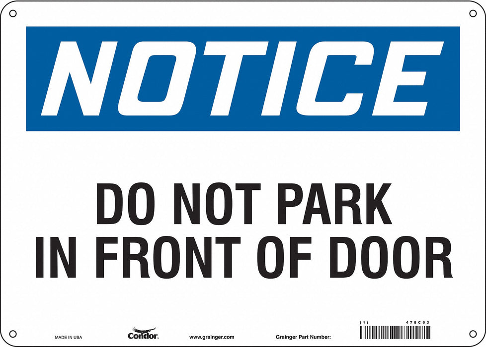 Safety Sign 10 inx14 in Aluminum