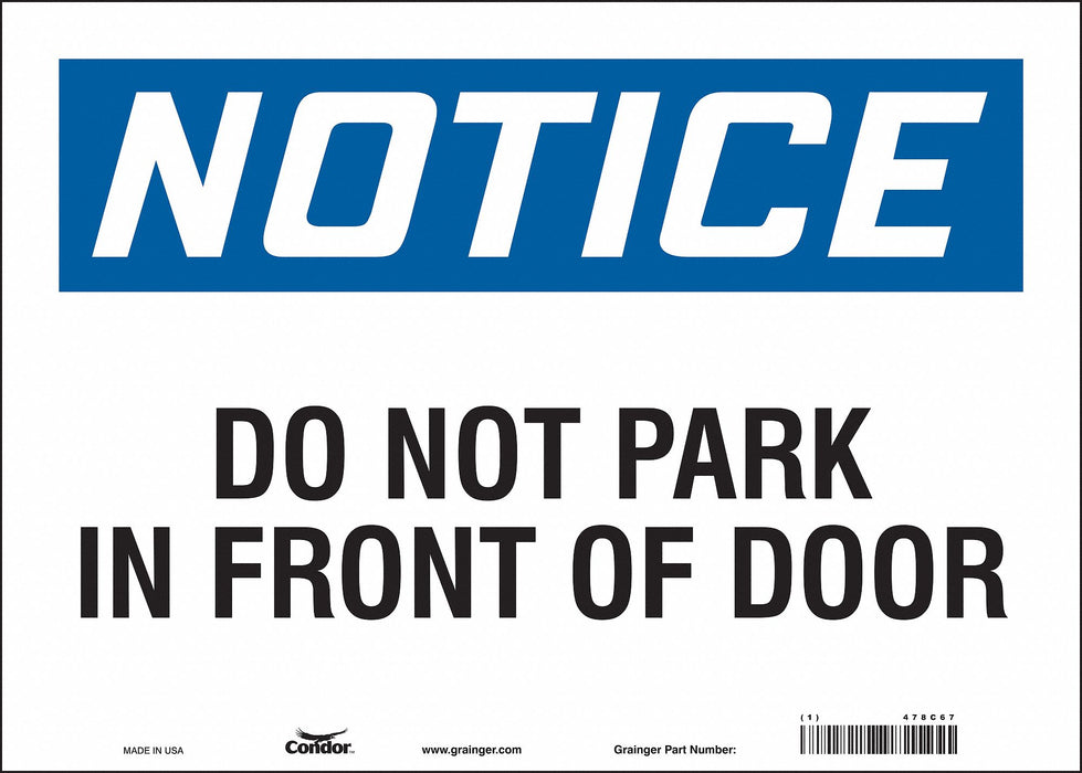 Safety Sign 10 inx14 in Vinyl
