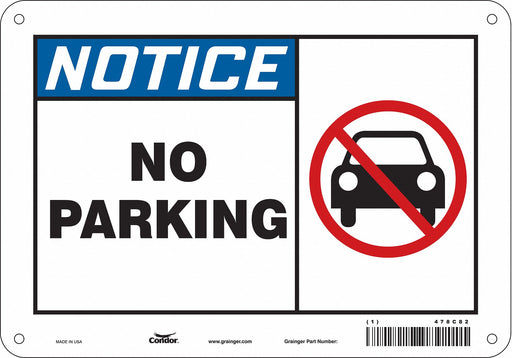 No Parking Sign 7 x 10 
