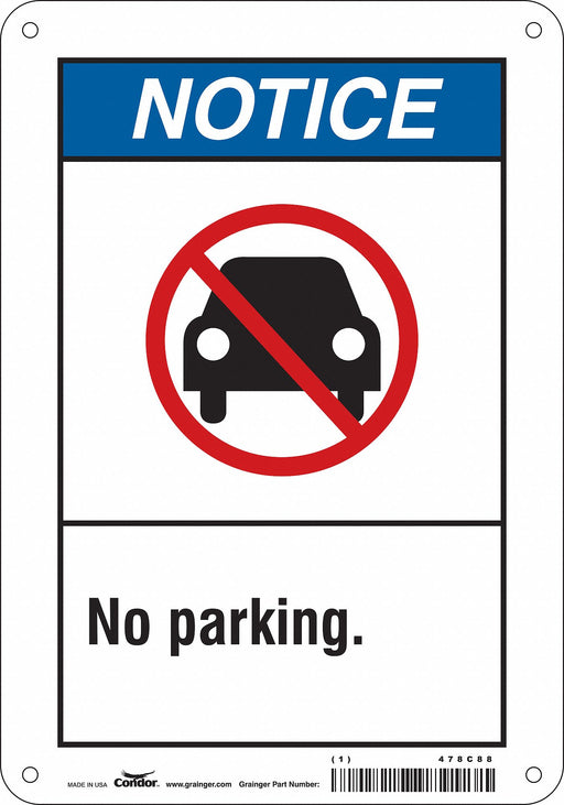 No Parking Sign 10 x 7 