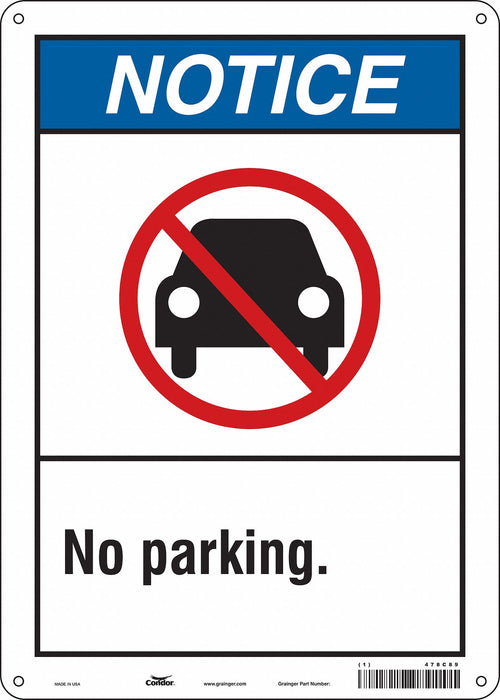 No Parking Sign 14 x 10 
