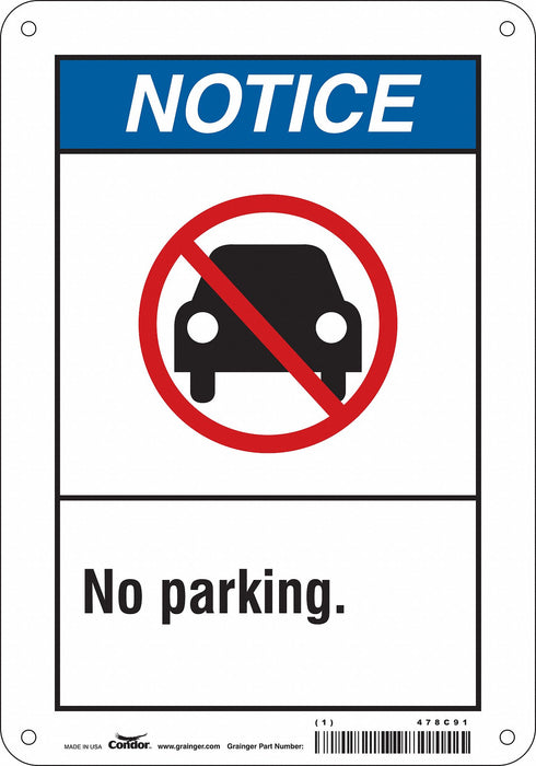 No Parking Sign 10 x 7 