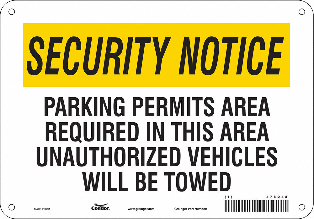 Safety Sign 7 in x 10 in Aluminum