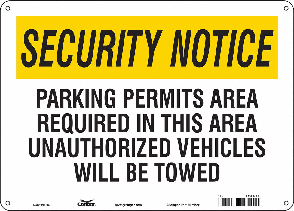 Safety Sign 10 inx14 in Polyethylene