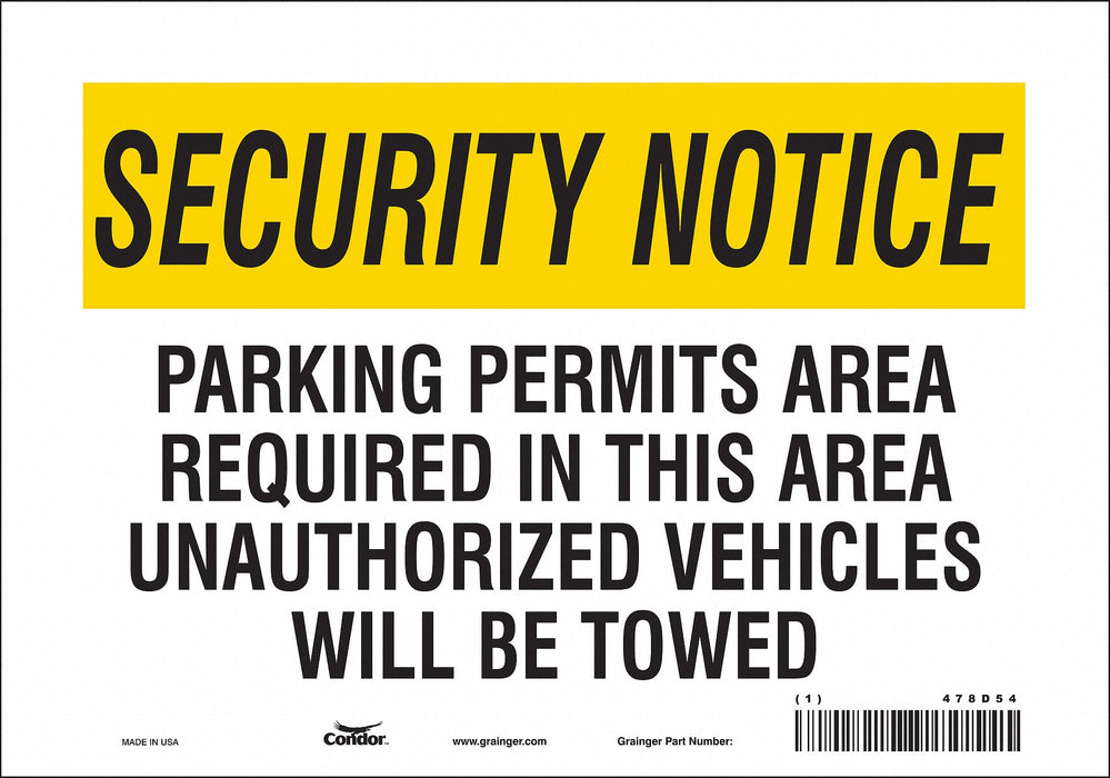 Safety Sign 7 inx10 in Vinyl