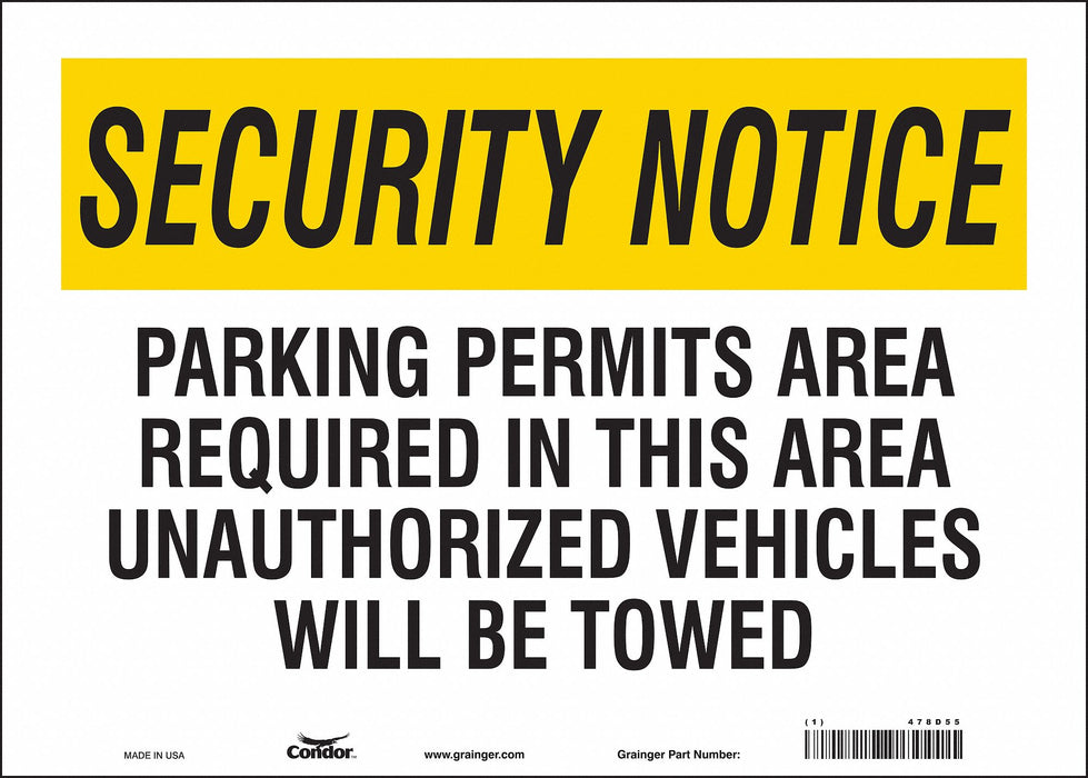 Safety Sign 10 inx14 in Vinyl