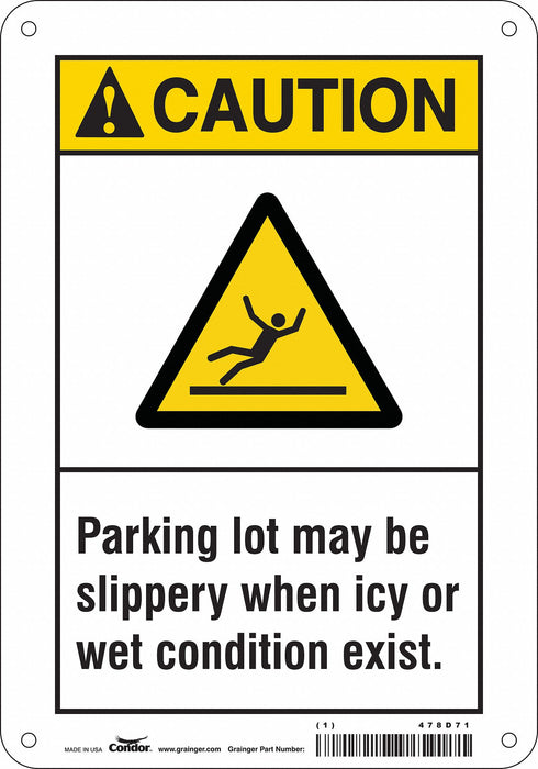 Safety Sign 10 inx7 in Polyethylene