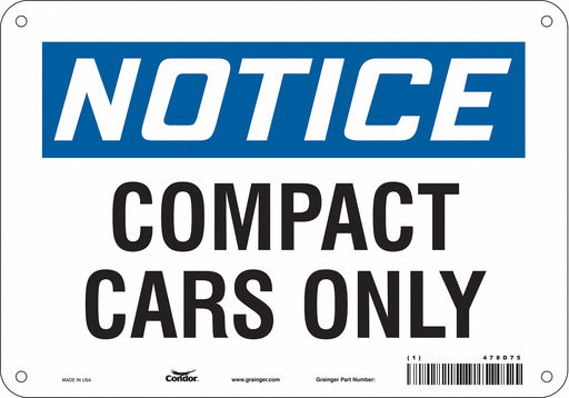 Compact Car Parking Sign 7 x 10 