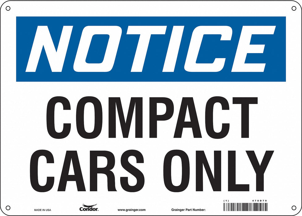 Compact Car Parking Sign 10 x 14 