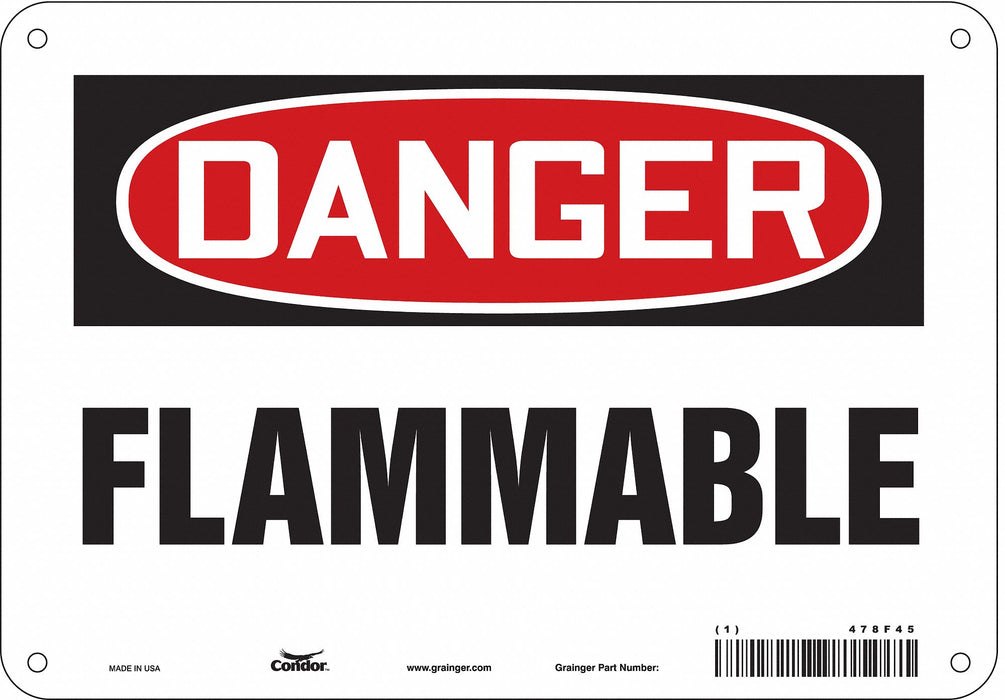 Danger Sign 7 in x 10 in Aluminum