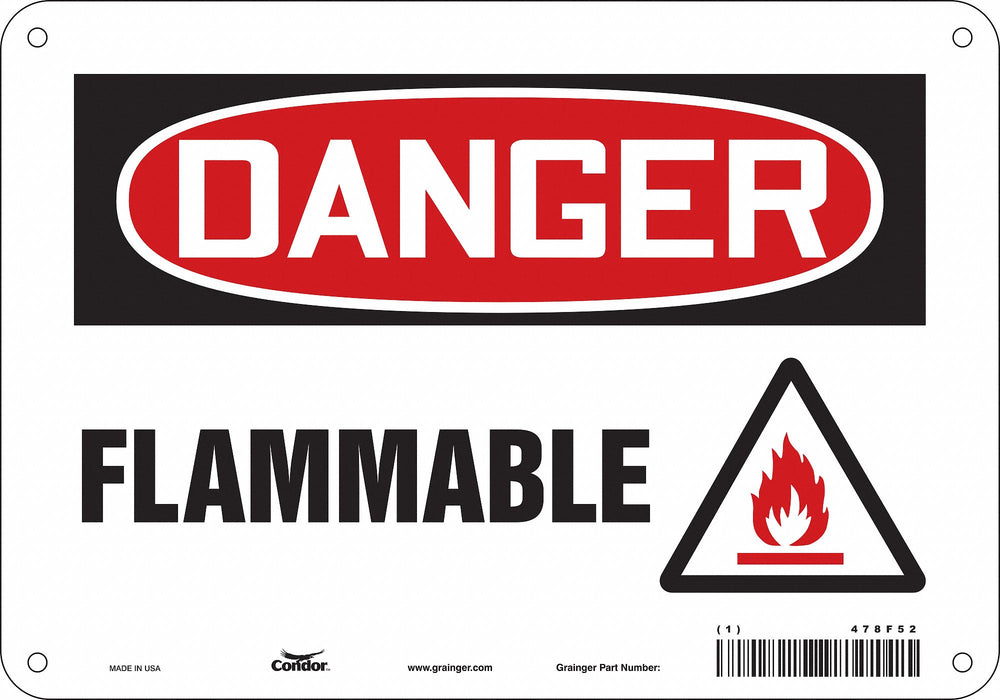 Danger Sign 7 in x 10 in Aluminum