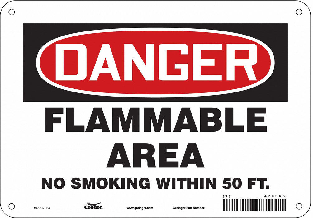 Danger Sign 7 in x 10 in Aluminum
