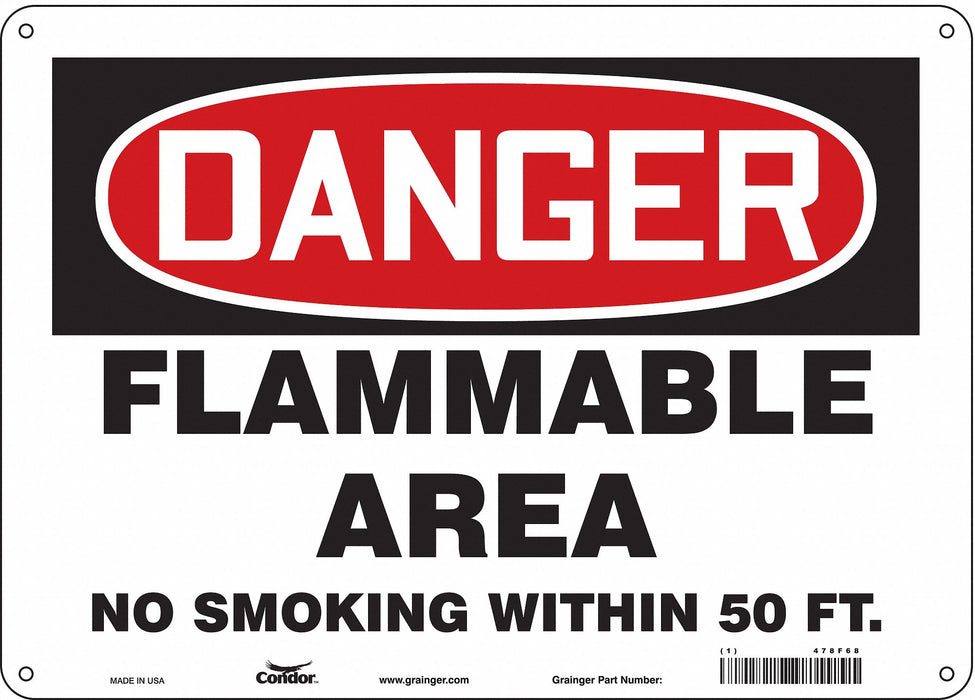 Safety Sign 10 in x 14 in Polyethylene