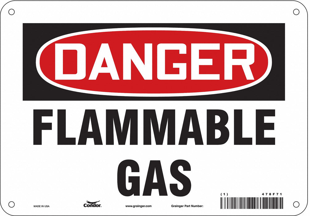 J6927 Danger Sign 7 in x 10 in Aluminum