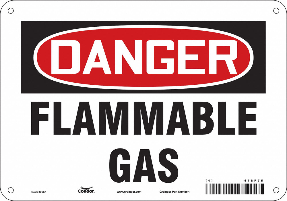 J6927 Safety Sign 7 inx10 in Polyethylene