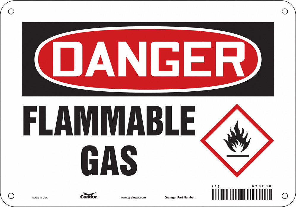 Danger Sign 7 in x 10 in Aluminum