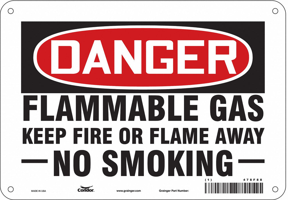 Danger Sign 7 in x 10 in Aluminum