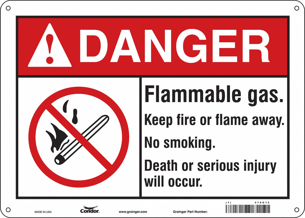 Safety Sign 10 in x 14 in Polyethylene