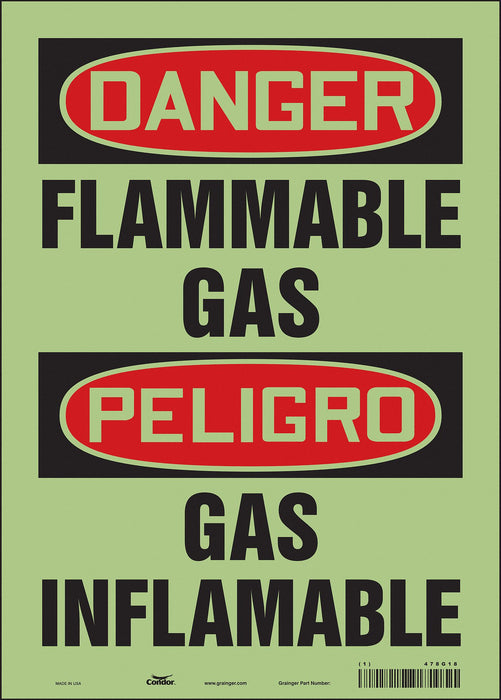 Safety Sign 14 in x 10 in Glow Vinyl